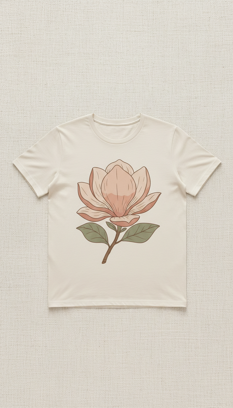 Magnolia Bloom adult graphic tee