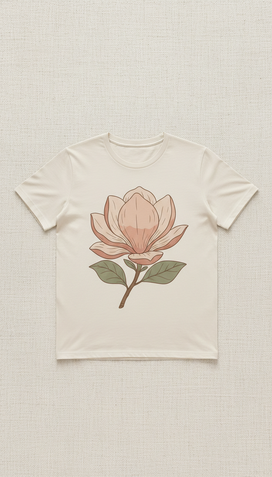 Magnolia Bloom adult graphic tee